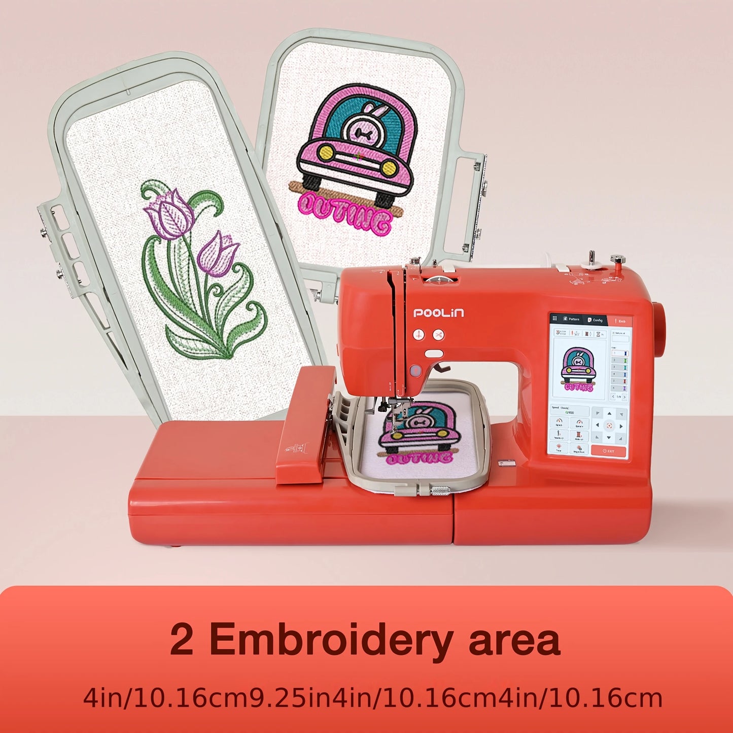POOLIN EOC05-RE Home Use Computerized Embroidery Machine