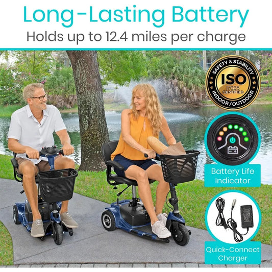 VIVE 3 Wheel Mobility Scooter - Electric Powered Mobile Wheelchair
