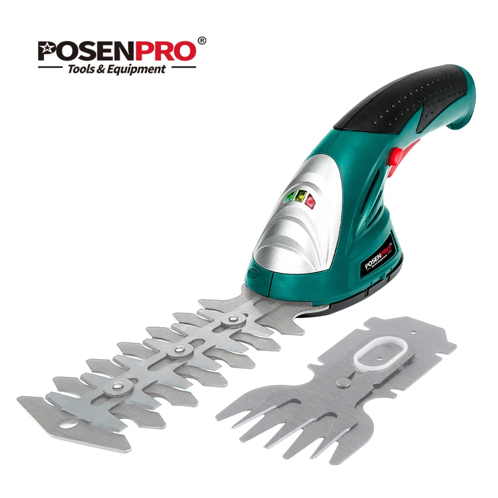 POSENPRO 7.2V 2in1 Cordless Grass and Shrub Shears Hedge Pruning