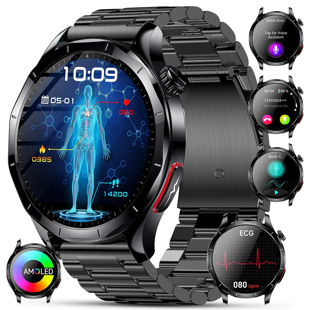 Marsyu ECG+PPG Health Diagnosis Smart watch Men's, Women's