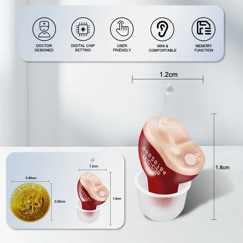 CIC Hearing Aids: for Deafness/Elderly Adjustable Micro Wireless