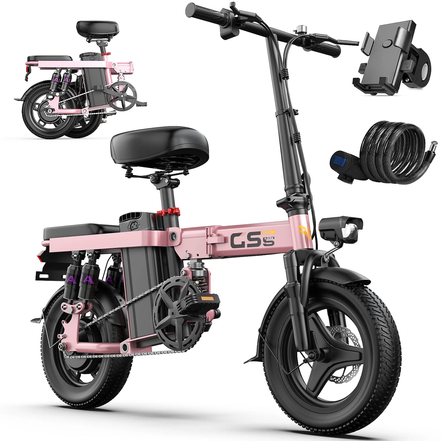 UPlee GS5 48V E-Bike, 20+MPH,740W Folding Electric Bicycle