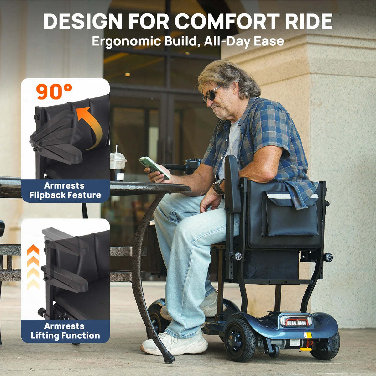 TIETIE Portable 4-Wheel Electric Mobility Scooter