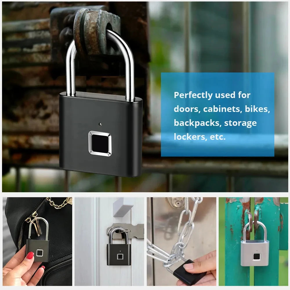 P2 fingerprint padlock, built-in rechargeable battery