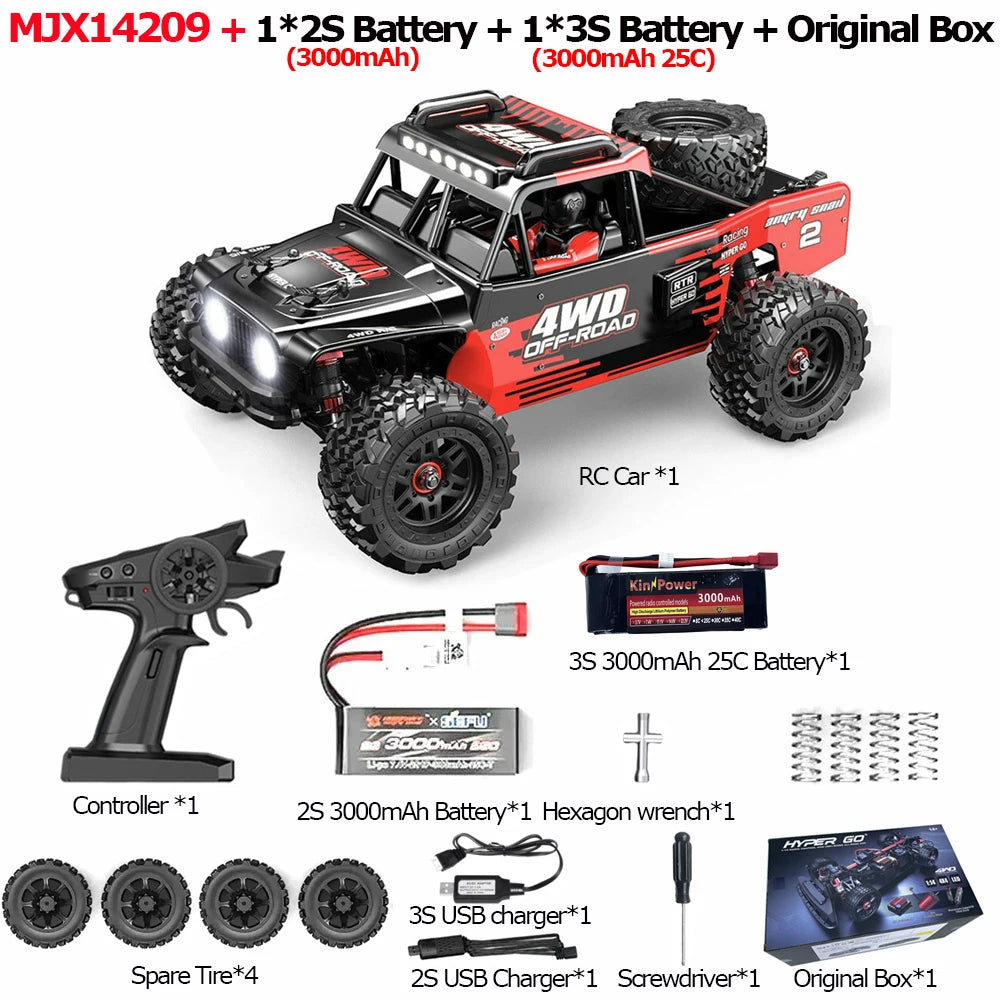 MJX 14209 14210 V3.0 1/14 RC Car 75km/h Brushless Hyper Go