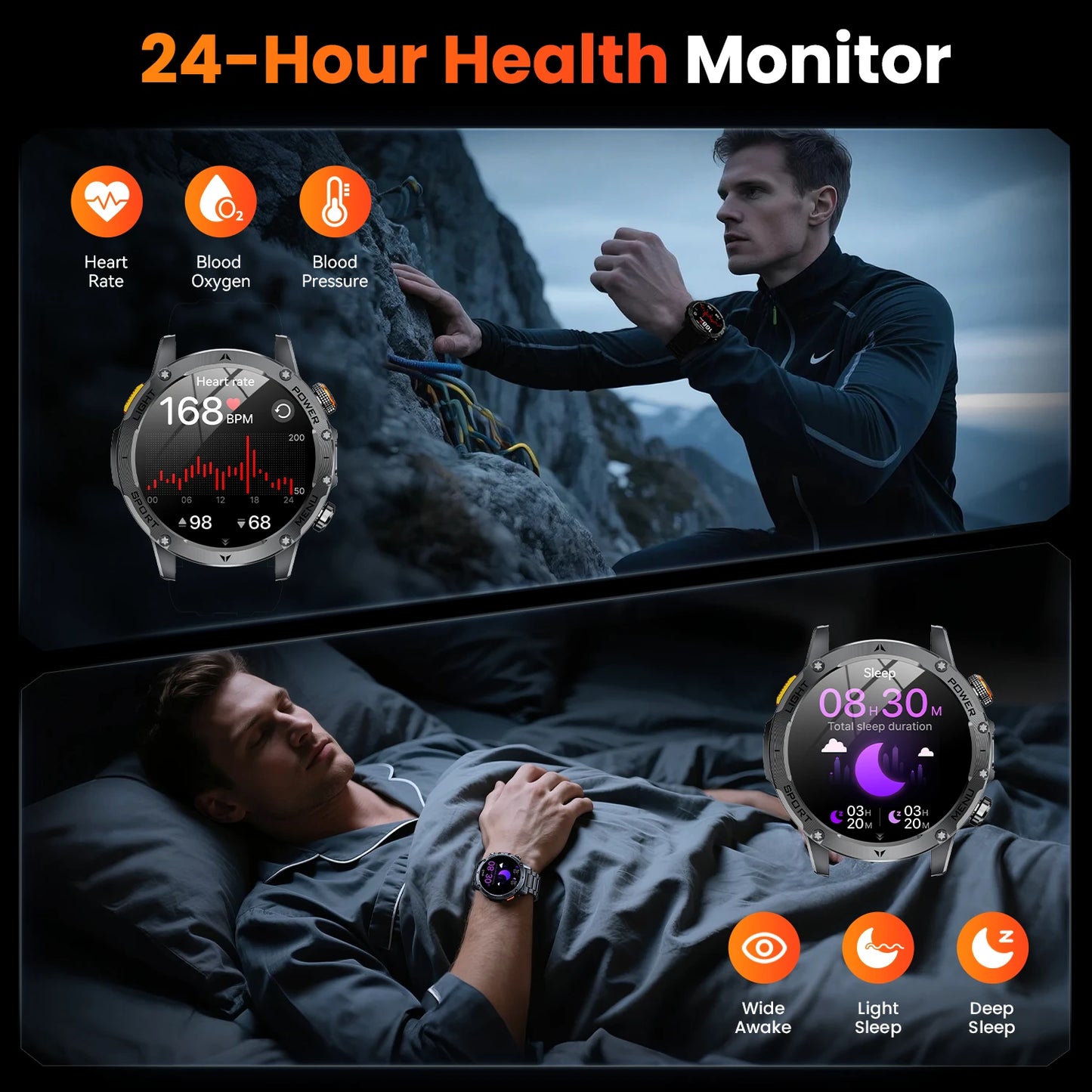 2026 Military Smart Watch Men 1.7" HD Screen
