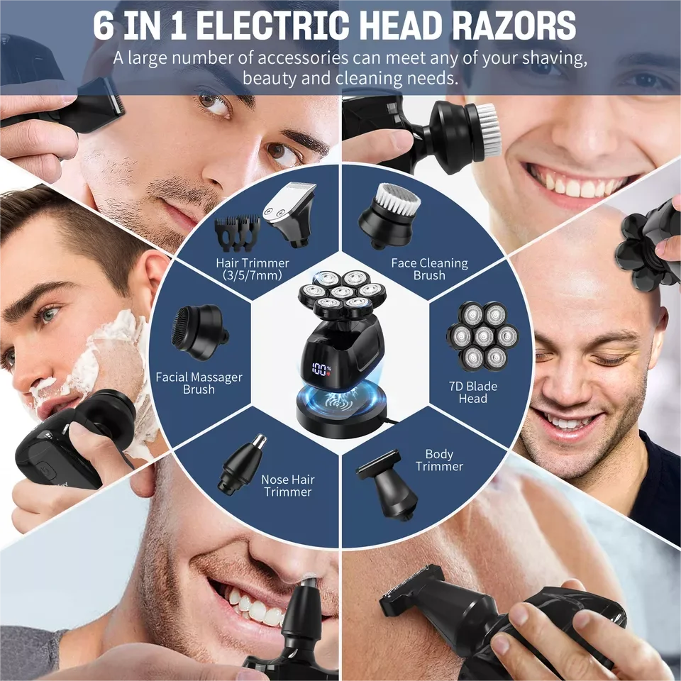 SEJOY 6-in-1 Multifunctional  7D Head Shavers