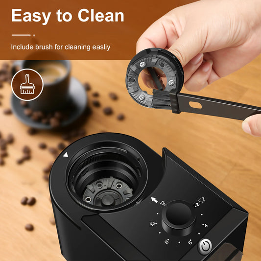 KIRAINAFLY Automatic Burr Mill Coffee Grinder