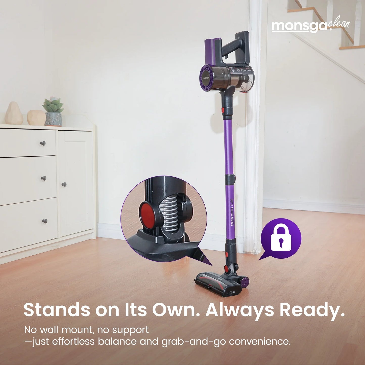 Monsga 55KPA 450W Cordless Vacuum Cleaner