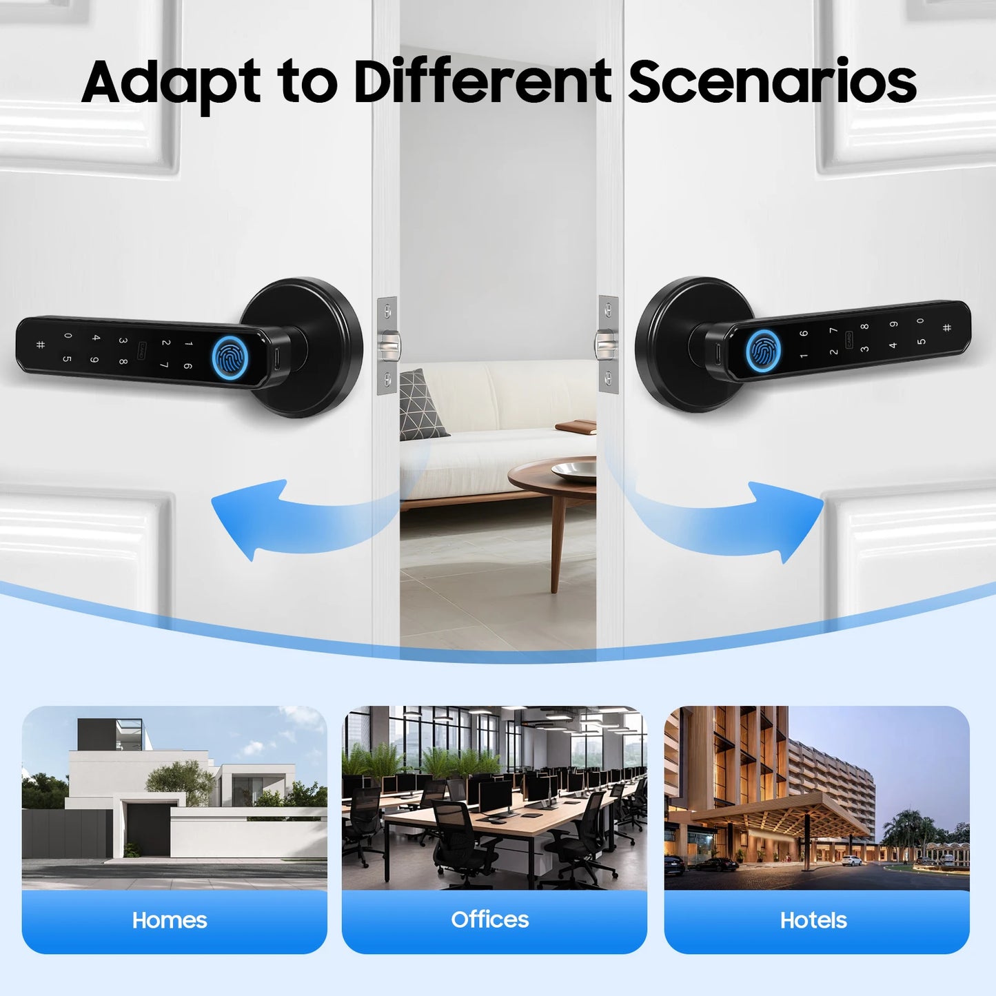 Smart Door Handle Lock Fingerprint Password