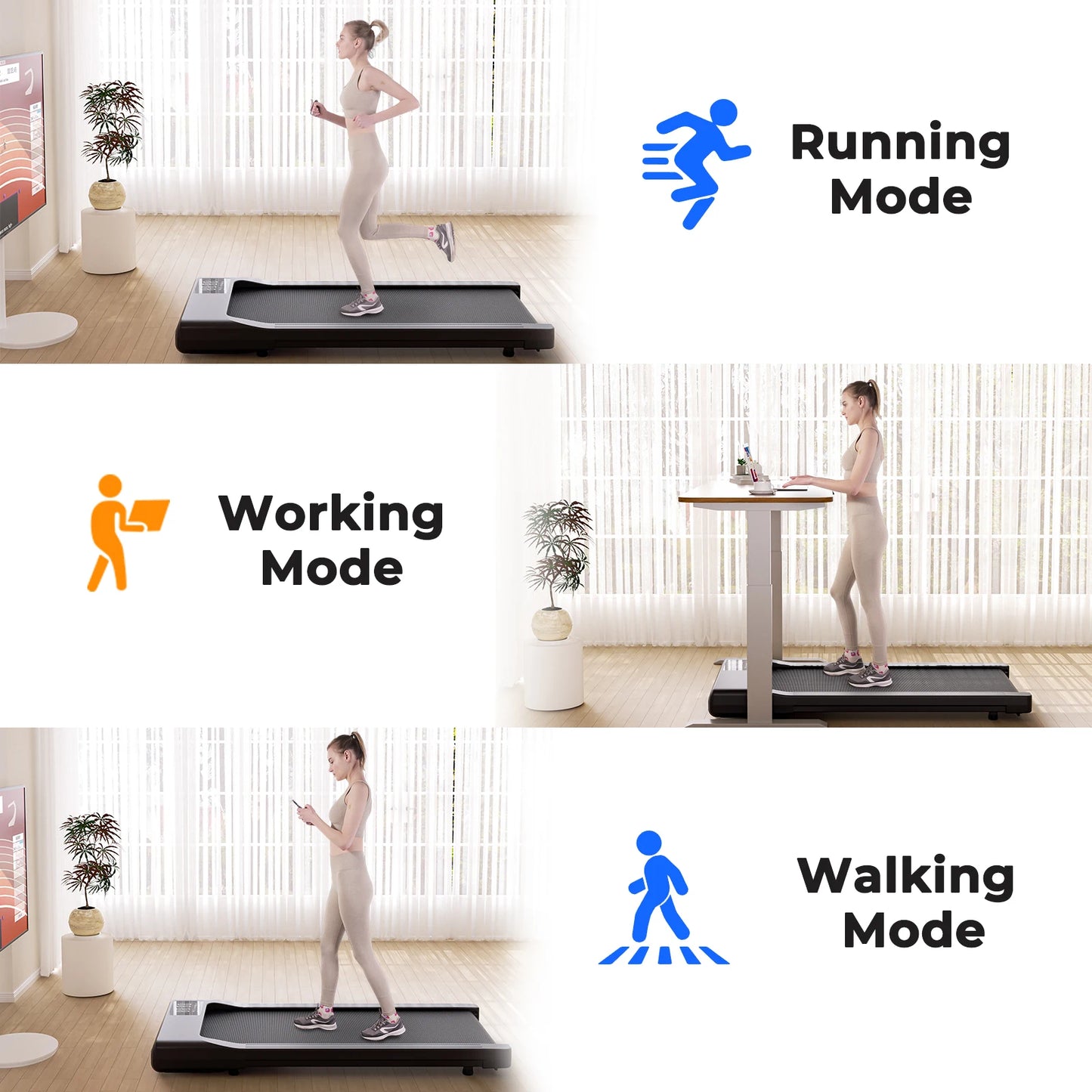 Treadmill 2in1 Treadmills for Home/Office Remote Control