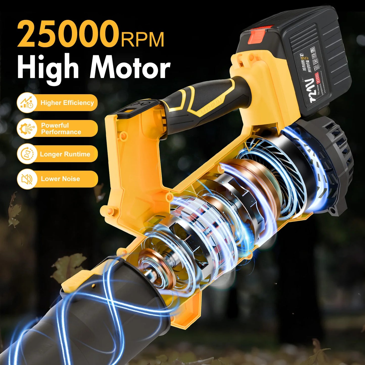 21V Cordless Leaf Blower Electric Air Blower
