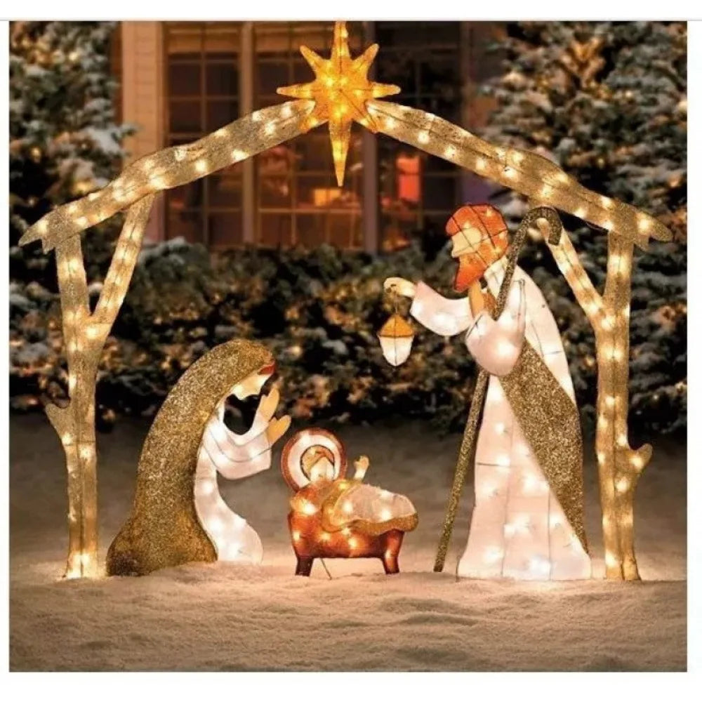 AEHOME 5.5FT Outdoor Lighted Nativity Scene Waterproof