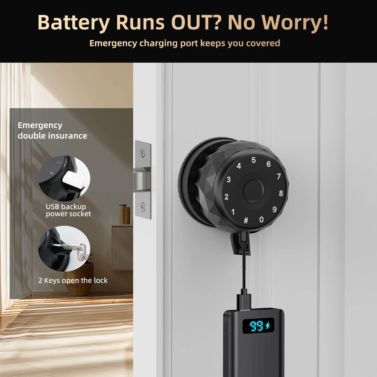 Viladepot Smart Lock Fingerprint Door Lock