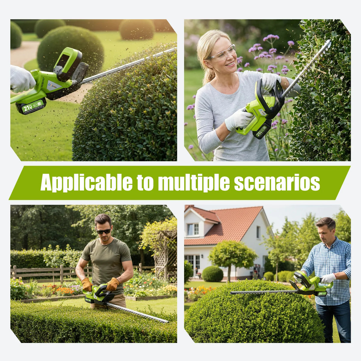 XYSD Cordless Hedge Trimmer, 20 in Electric Hedge Trimmer