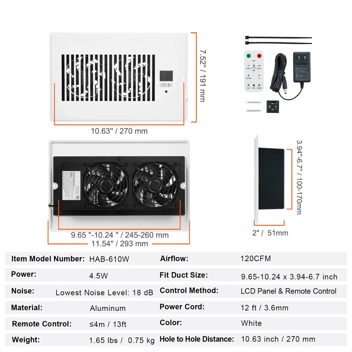 SucceBuy Register Booster Fan Quiet Vent