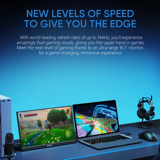 ARZOPA 16.1" Portable Gaming Monitor 144hz 100%sRGB