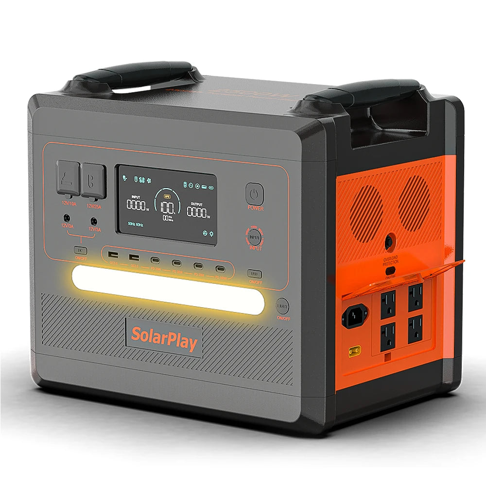 SOLARPLAY Portable Power Station 2500W/2300Wh Solar Generator