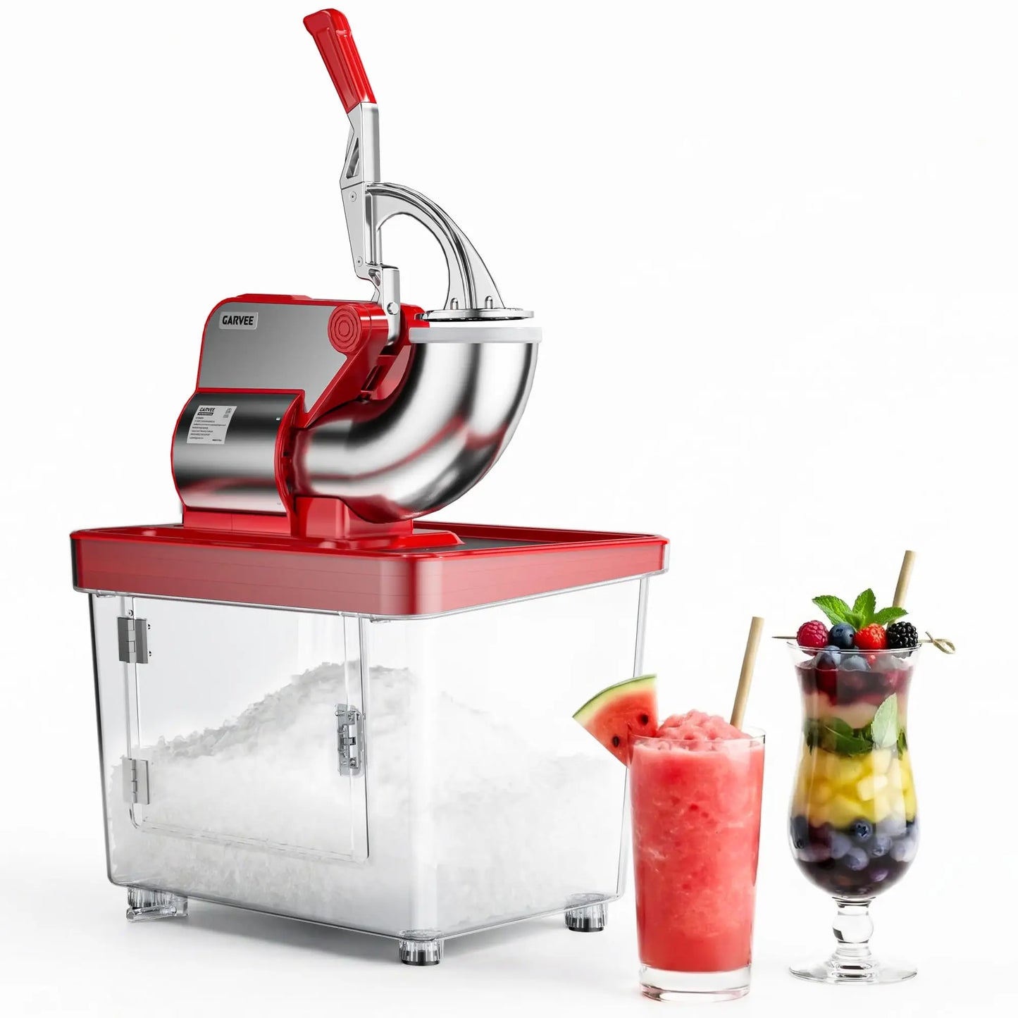 GARVEE 750LBS/H Commercial Ice Shaver Crusher, 4 Stainless Steel Blades