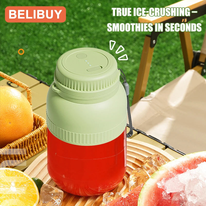BELIBUY 500/1300ML Electric Juicer Cup 6 Blades Blender