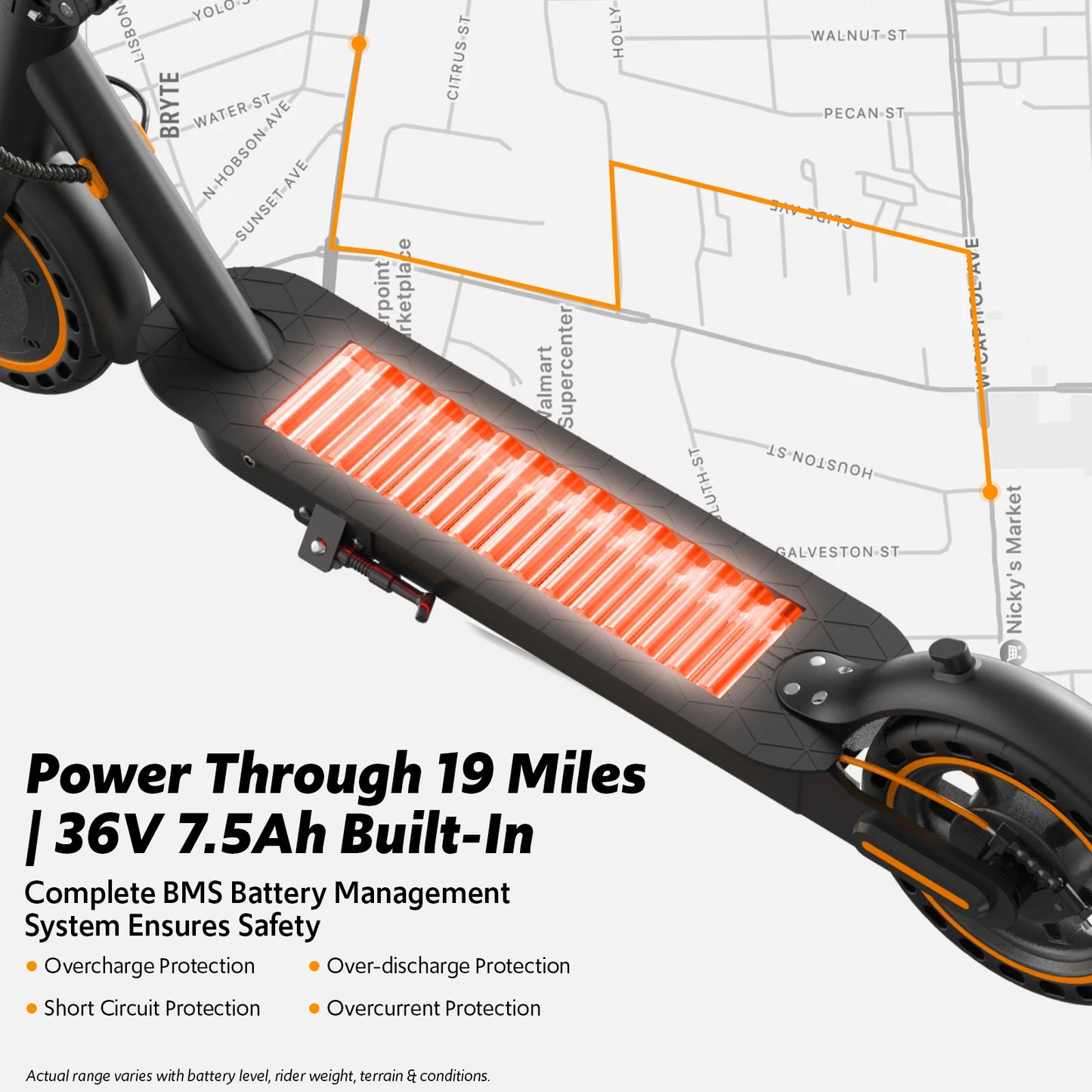 Osboo Electric Scooter for Adults, 550W Peak Motor