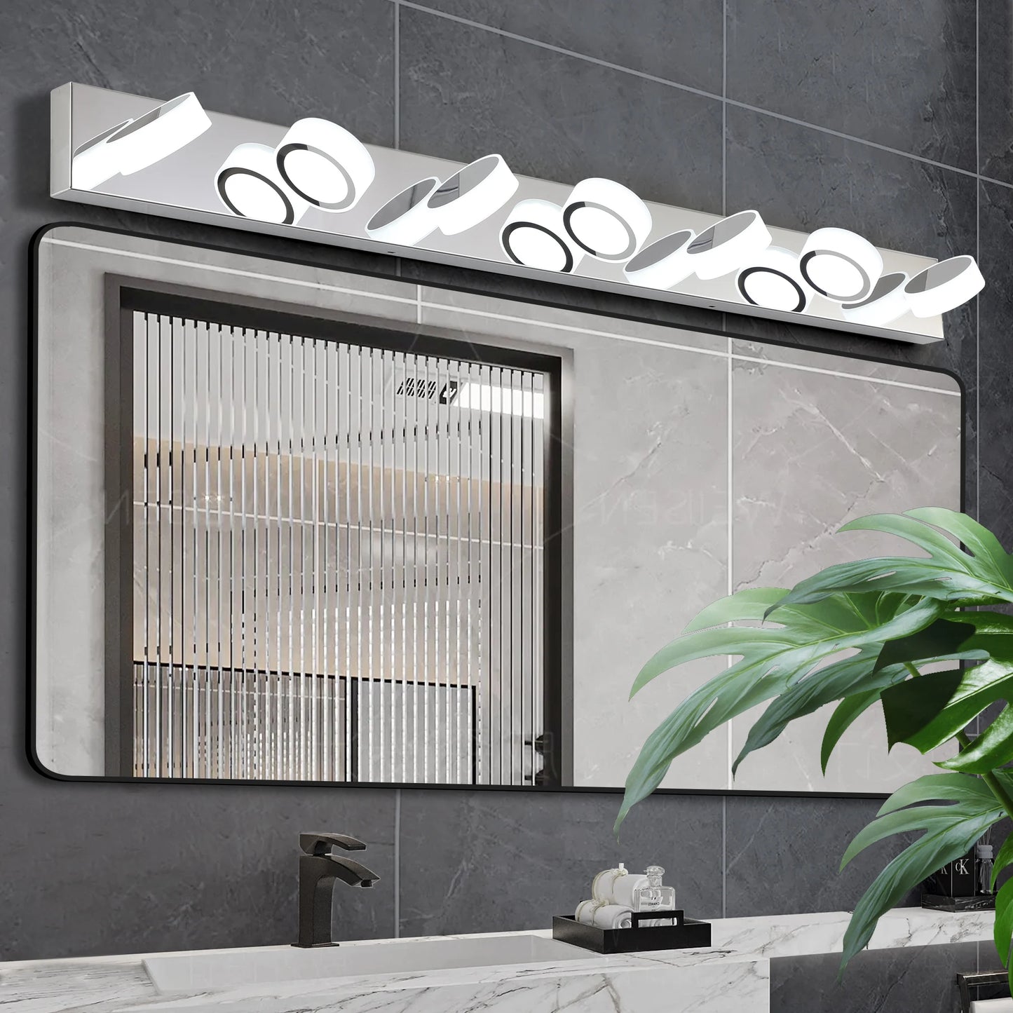 ARLGSITE Modern silver/black LED dressing area lighting
