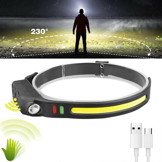 2PCS COB LED Headlamp Headlight Torch Work Light Bar