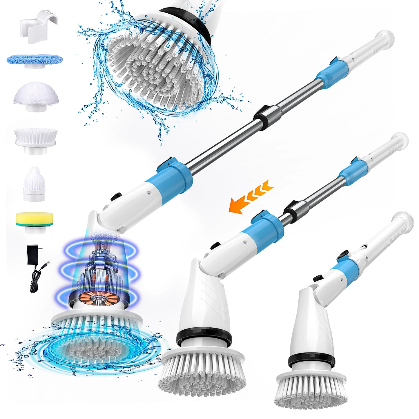 INSE 450RPM Electric Spin Scrubber Cordless