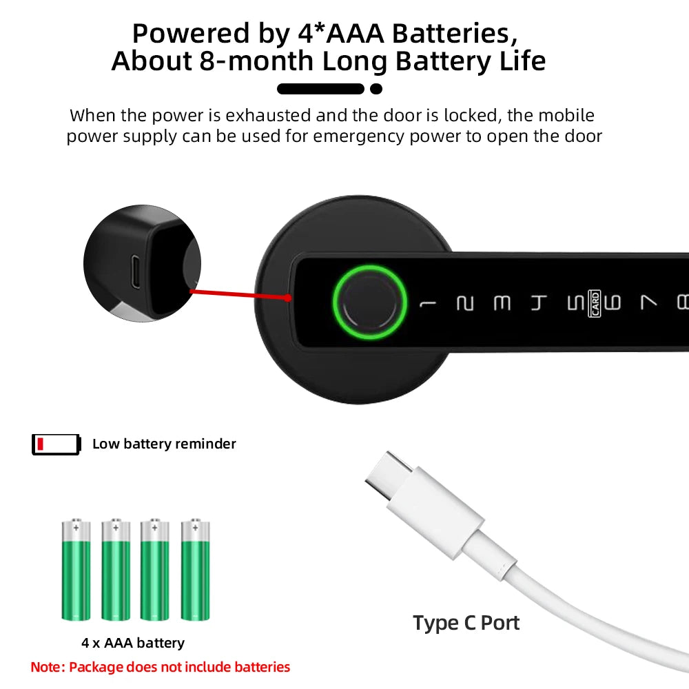 RAYKUBE M5  Tuya BLE Smart Fingerprint Door Lock