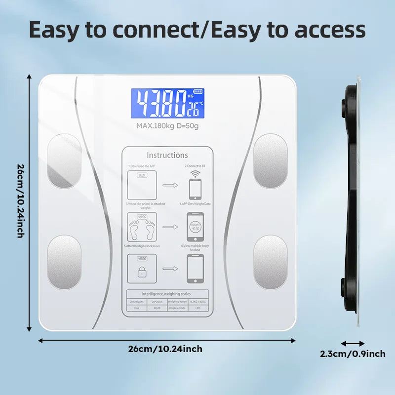 Smart Body Fat Scale Wireless LED Digital Bathroom Scale