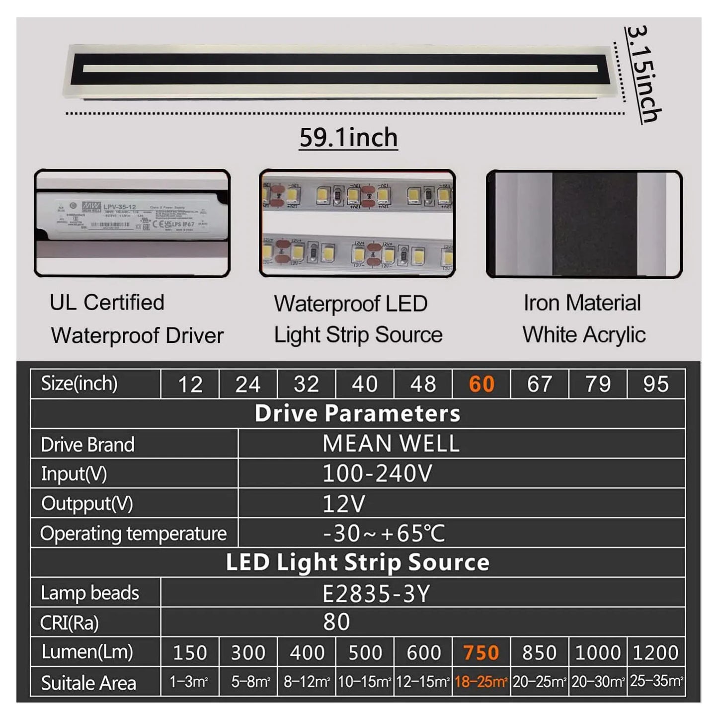 Outdoor Long Strip Modern LED Wall Lighting