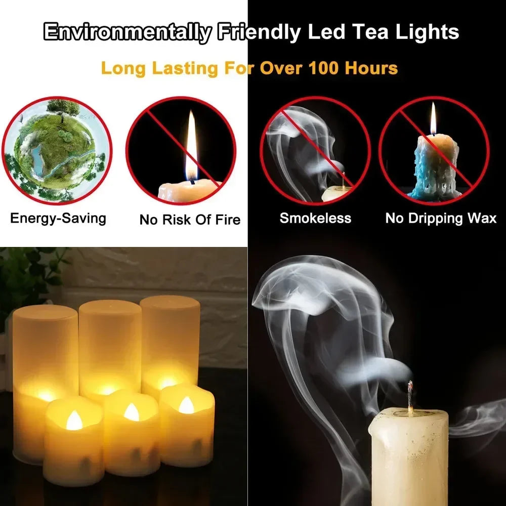 6Pcs/Set Rechargeable, LED Candle, Timer Remote, Flickering Flames