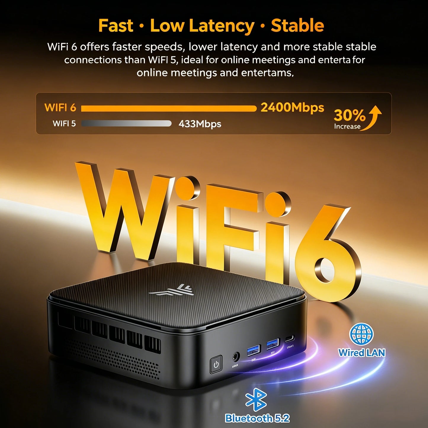 KAMRUI E3B AMD Ryzen 5 7530U Mini PC Gaming 16GB RAM 512GB ROM