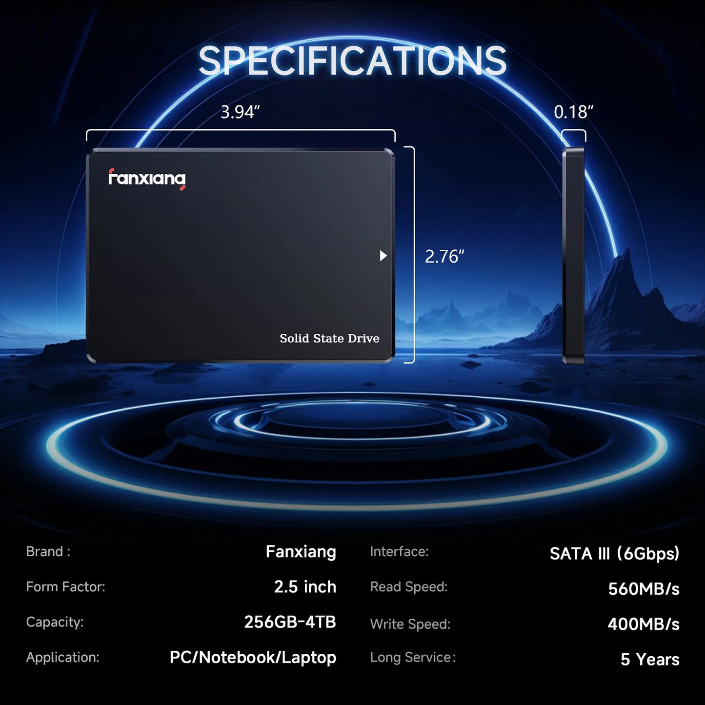 Fanxiang SSD S101Q 2.5" SATA SSD 4TB 560MB/s Hard Drive