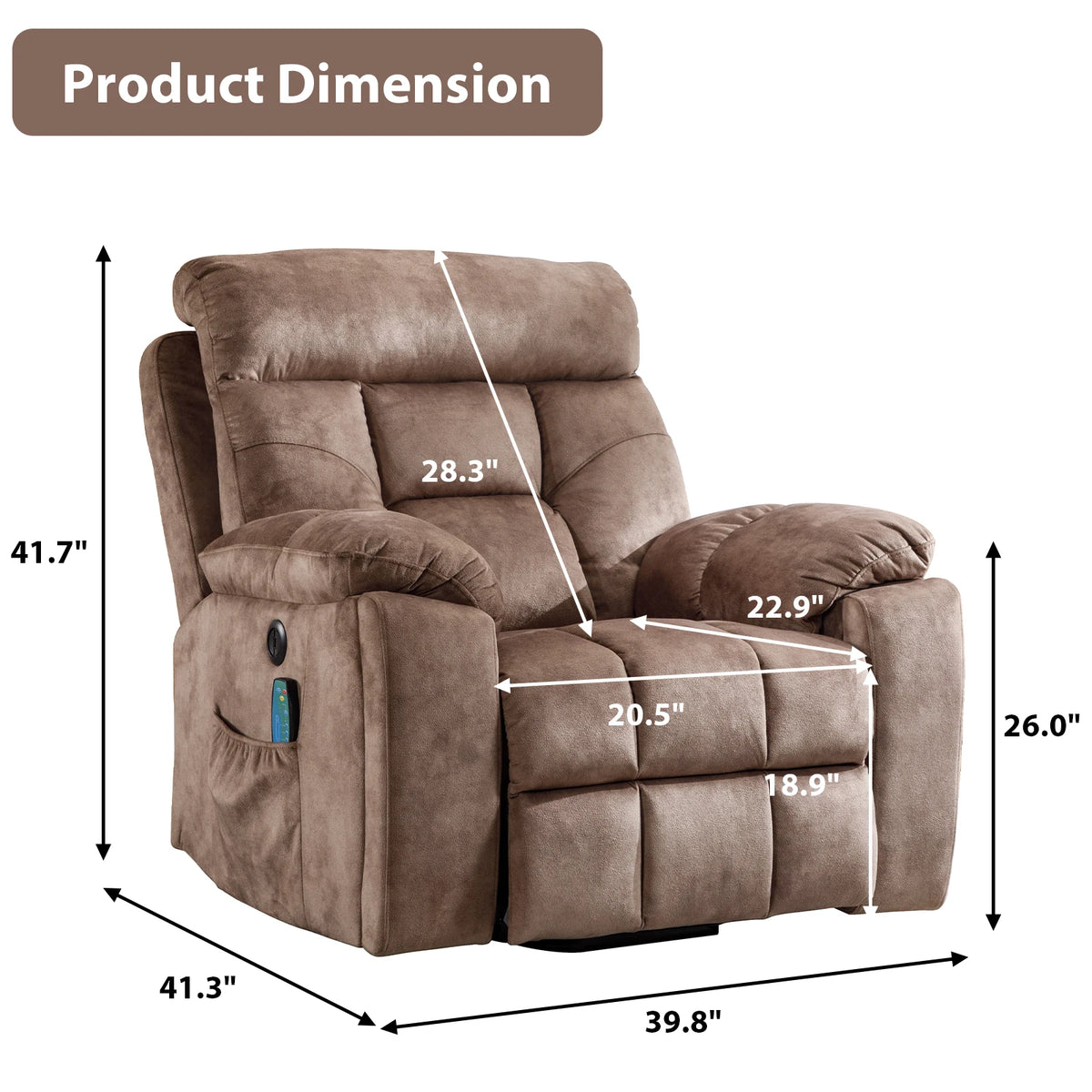 Power Lift Recliner Chair with Massage and Heat