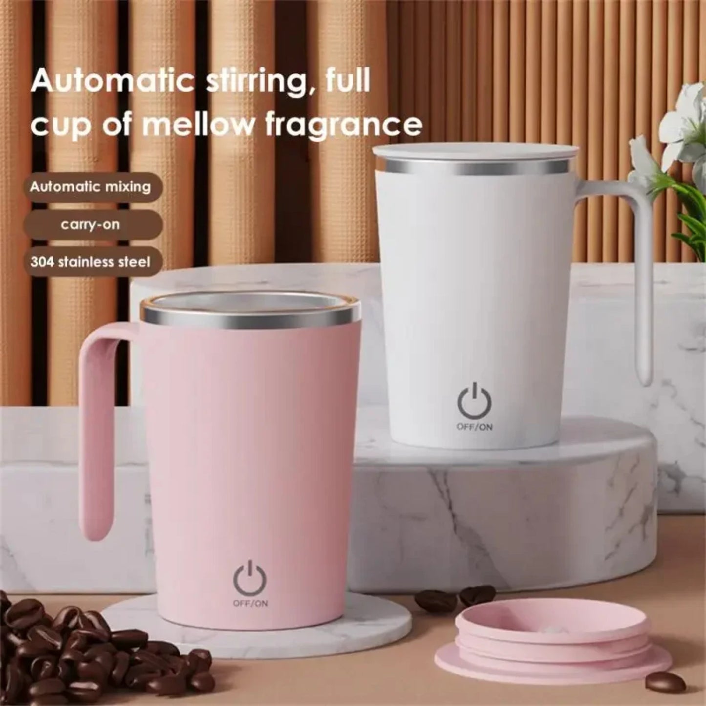 400ML Coffee Mixing Mug, Portable Automatic Stirring Cup