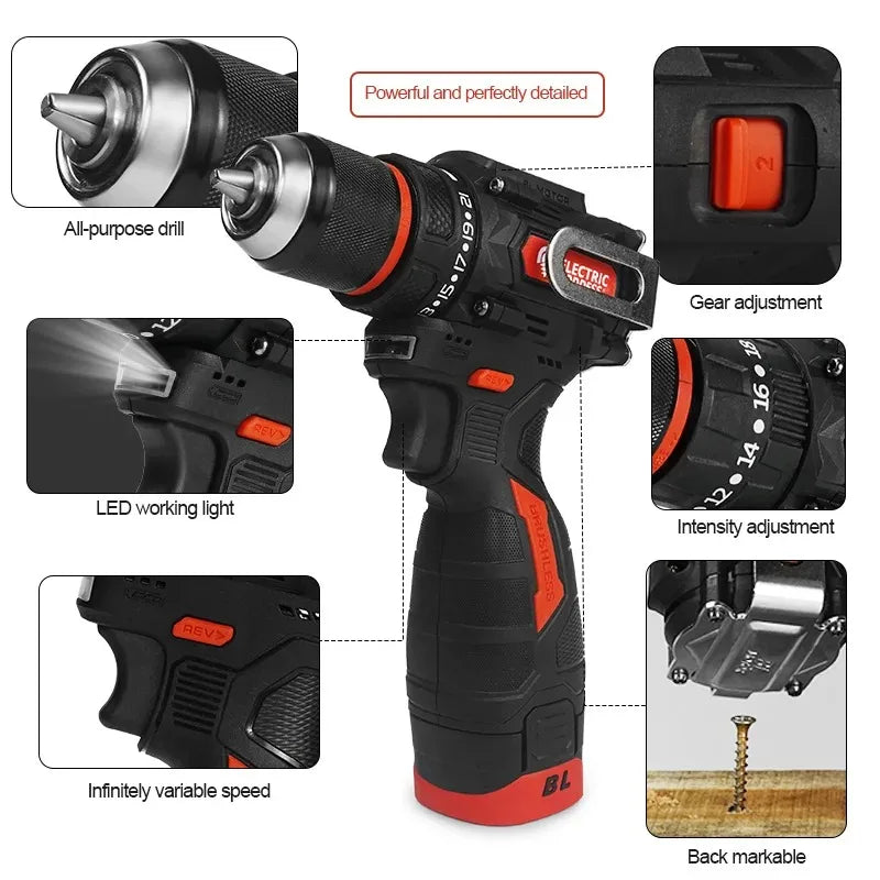 ELECTRIC GODDESS 10mm Brushless Electric Drill Tapping