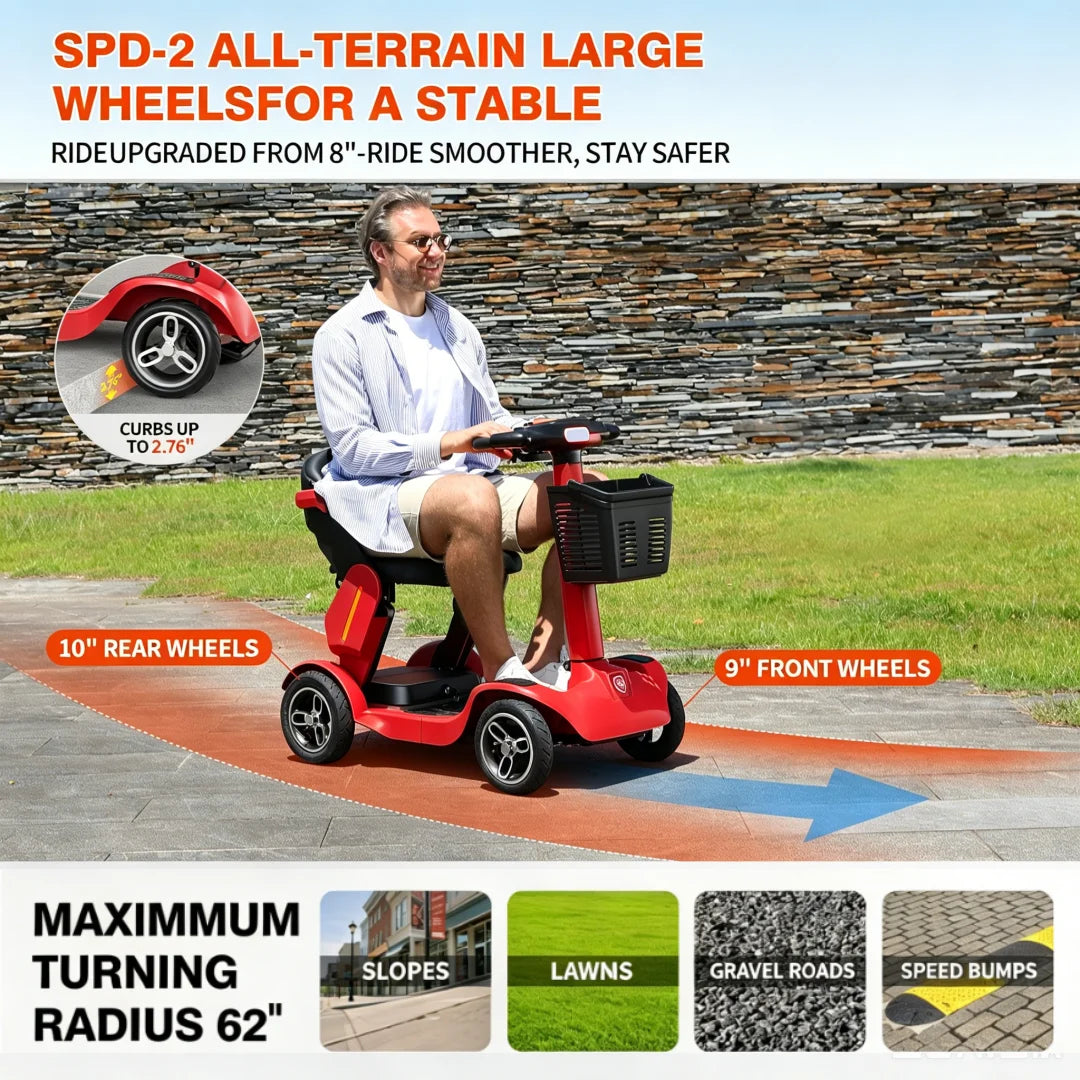 Red Spd-2 Mobility Scooter For Adults And Seniors