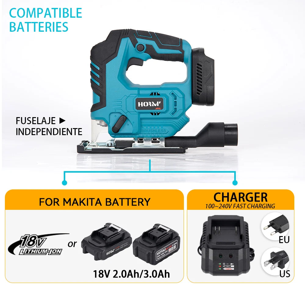 HORM Brushless Electric Jig Saw Cordless