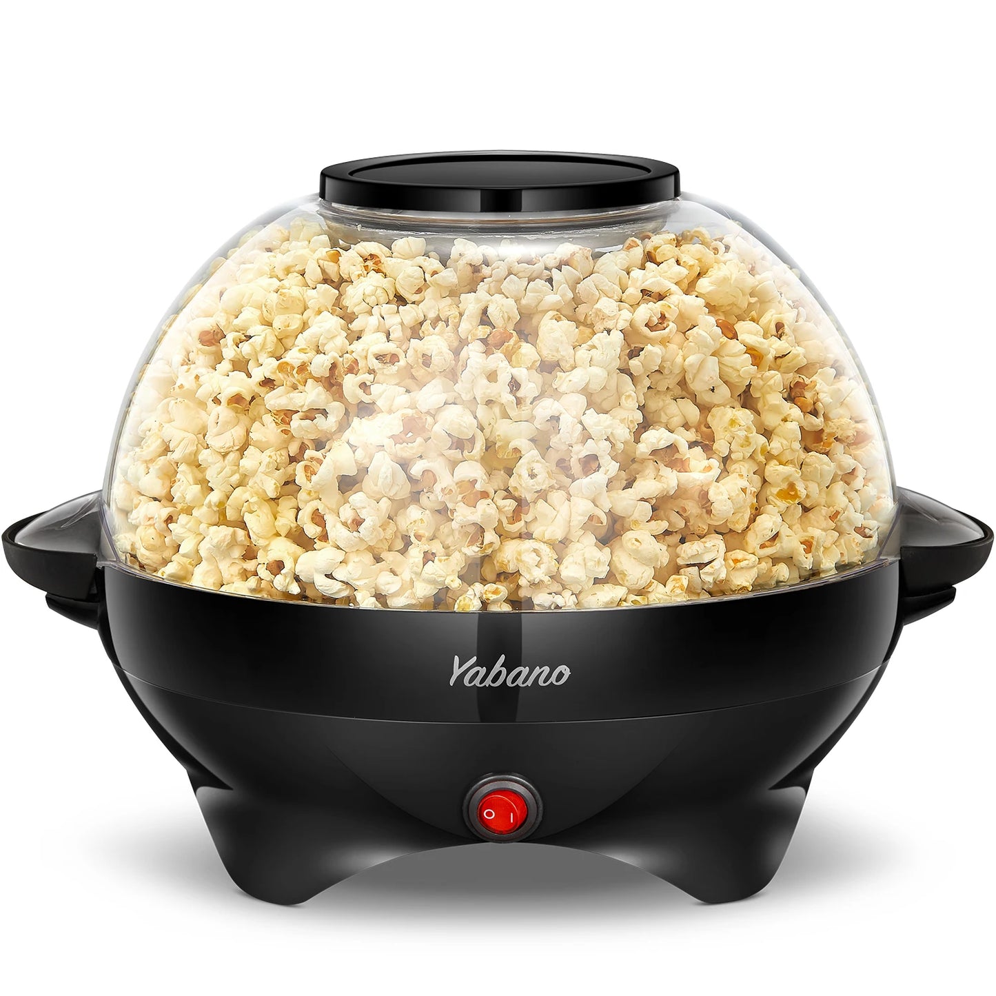 Yabano Popcorn Machine, 6-Quart Popcorn Popper maker, Nonstick Plate, Electric Stirring with Quick-Heat Technology, Cool Touch Handles