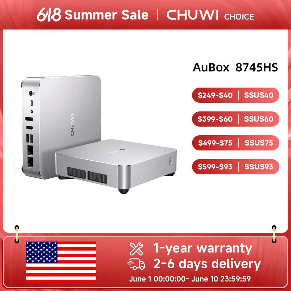 CHUWI Mini PC AuBox AMD Ryzen7 8745HS