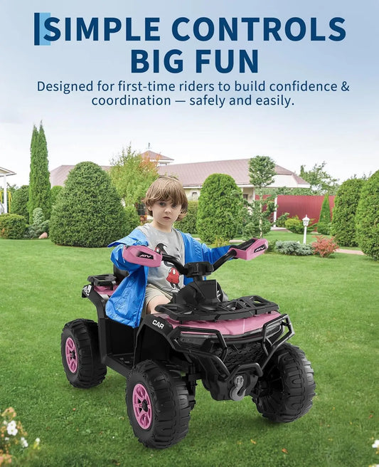 HiMISS 12V Kids Ride-on Electric ATV with Dual 45w Motors