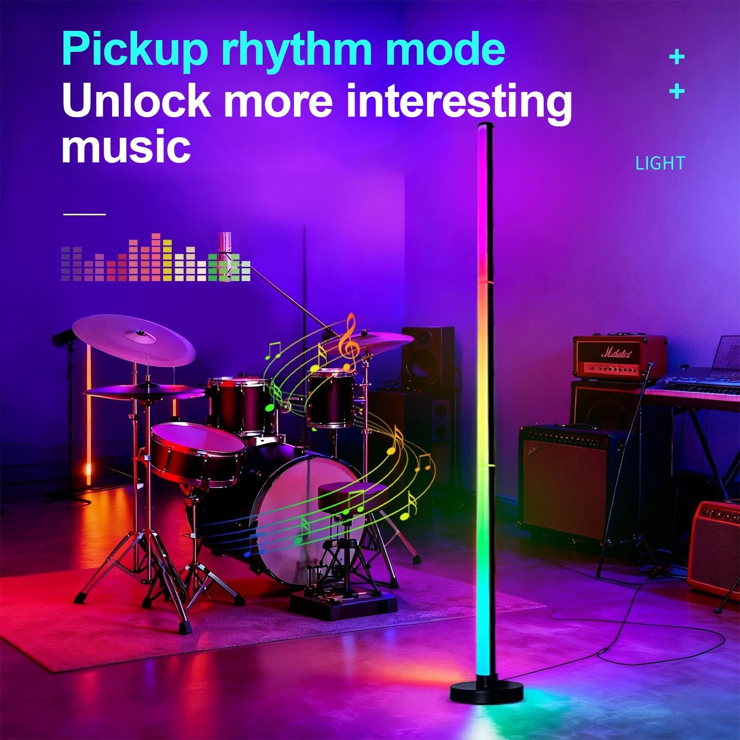 NOVEYEE Floor Lamp DC 5V RGB Dream Color with Music Sync