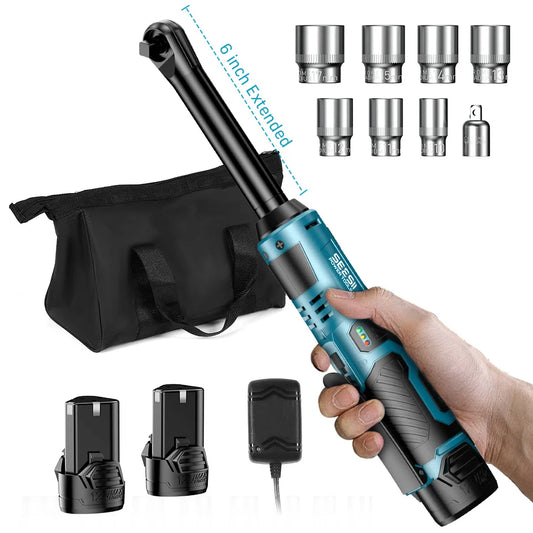 SEESII 6' Extended Ratchet Wrench 3/8" Cordless Electric Wrench