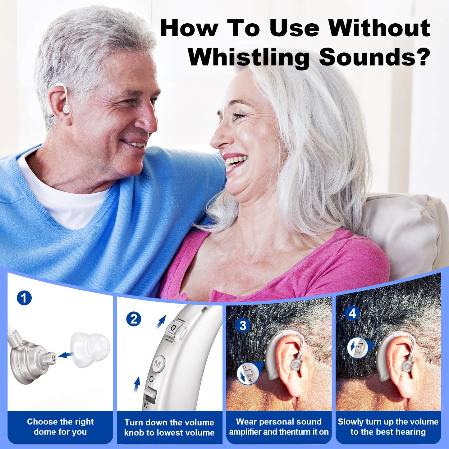 K&FCOPTEE Pair Volume-Adjustable Invisible Hearing Aids