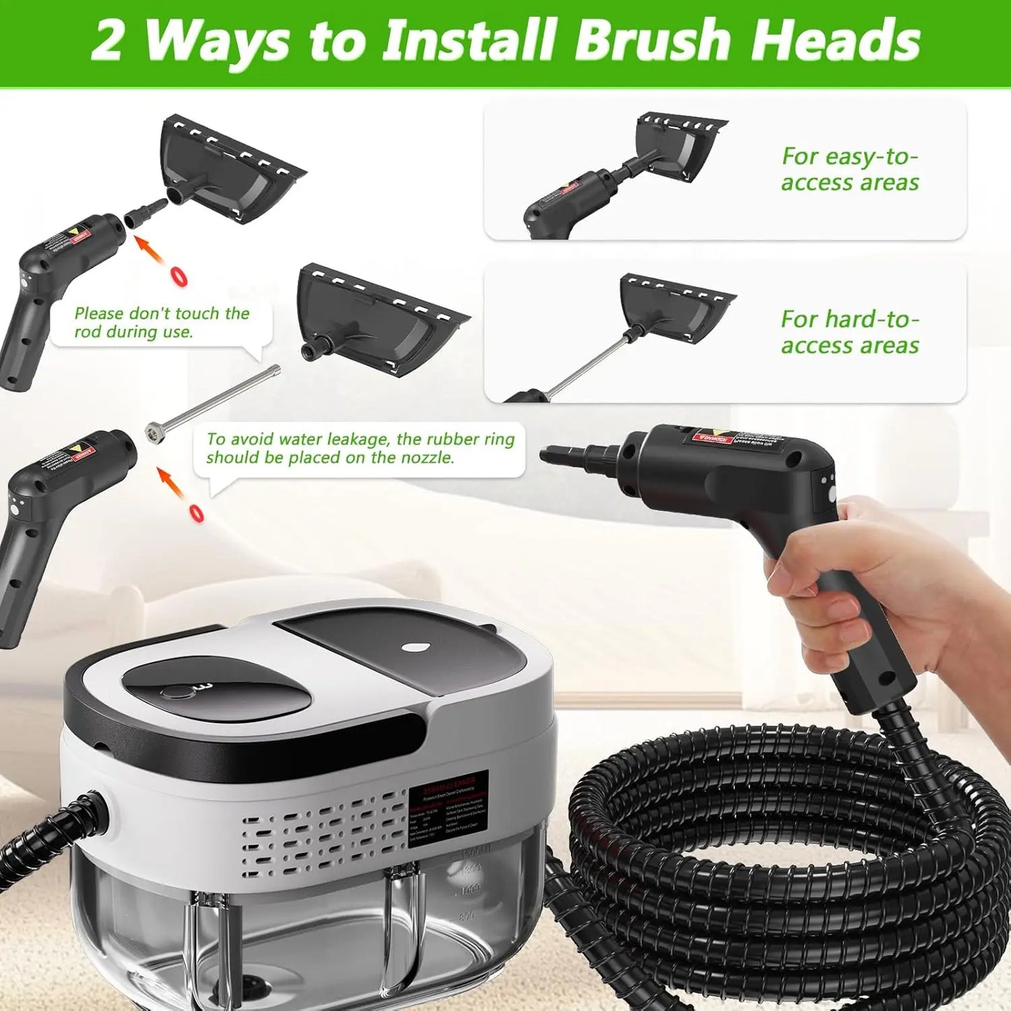 Handheld Steam Cleaner, 2500W High Pressure Steamer
