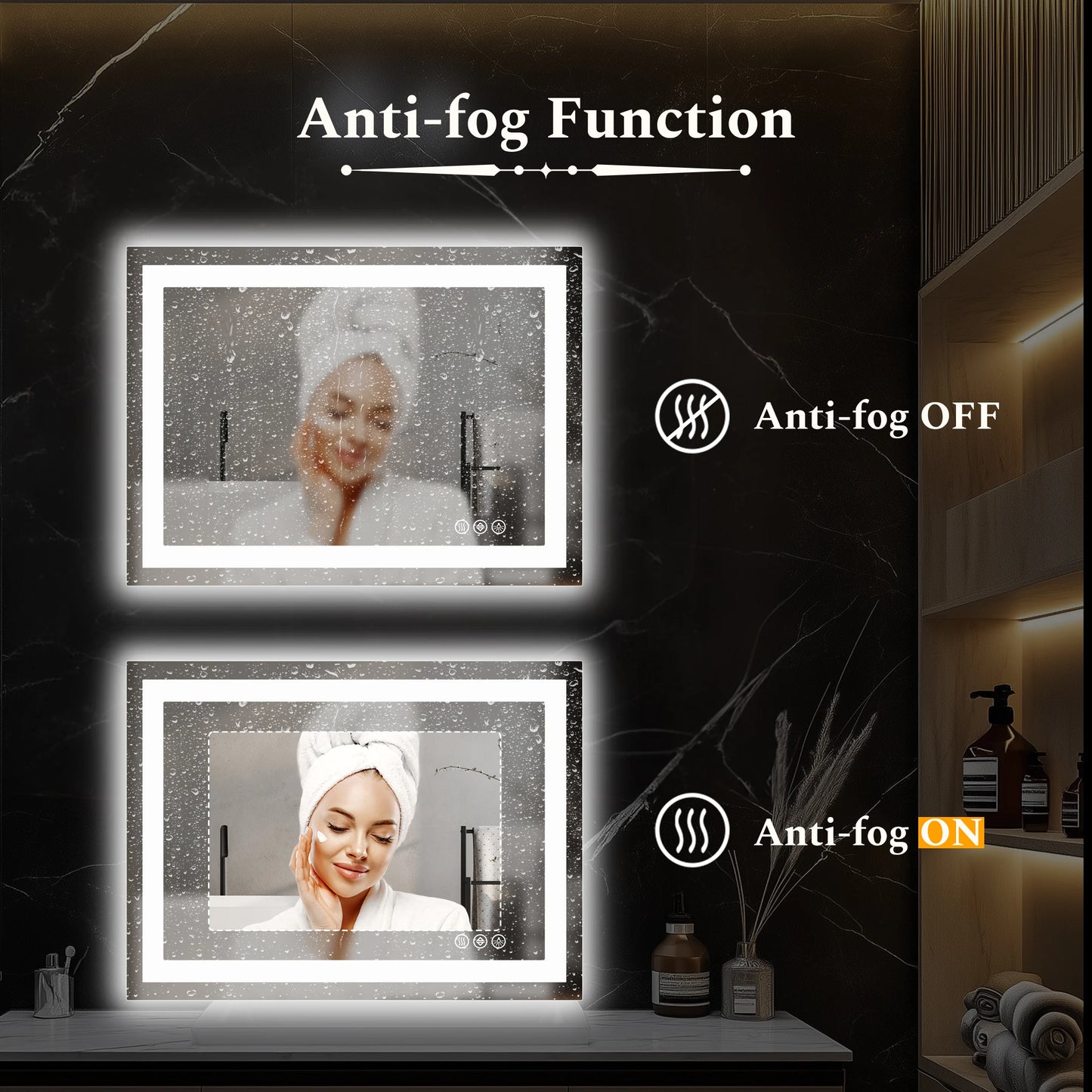 JHK LED Bathroom Vanity Mirror for Wall Memory Function