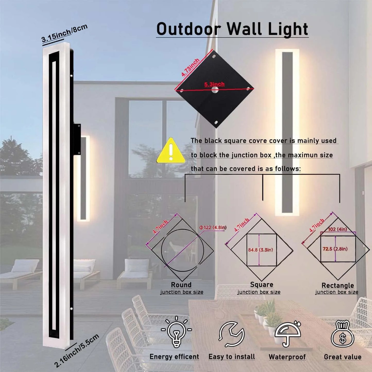 Outdoor Long Strip Modern LED Wall Lighting
