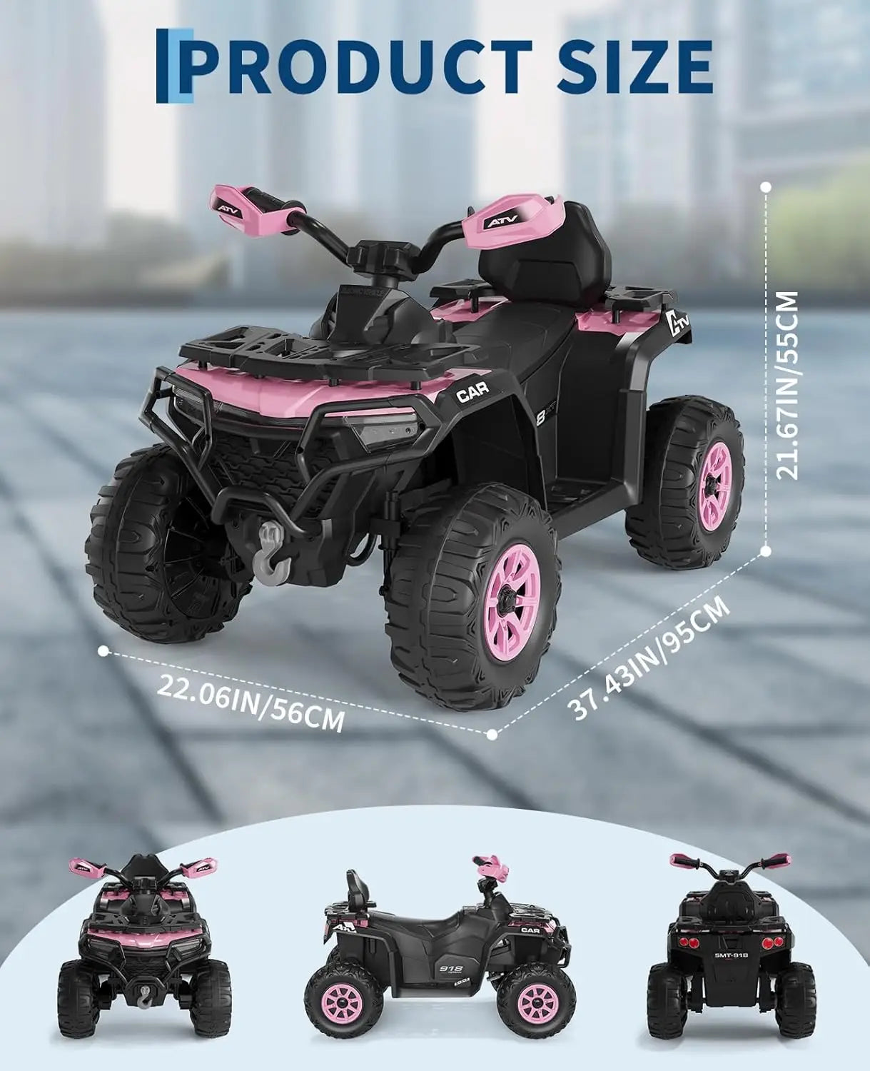 HiMISS 12V Kids Ride-on Electric ATV with Dual 45w Motors
