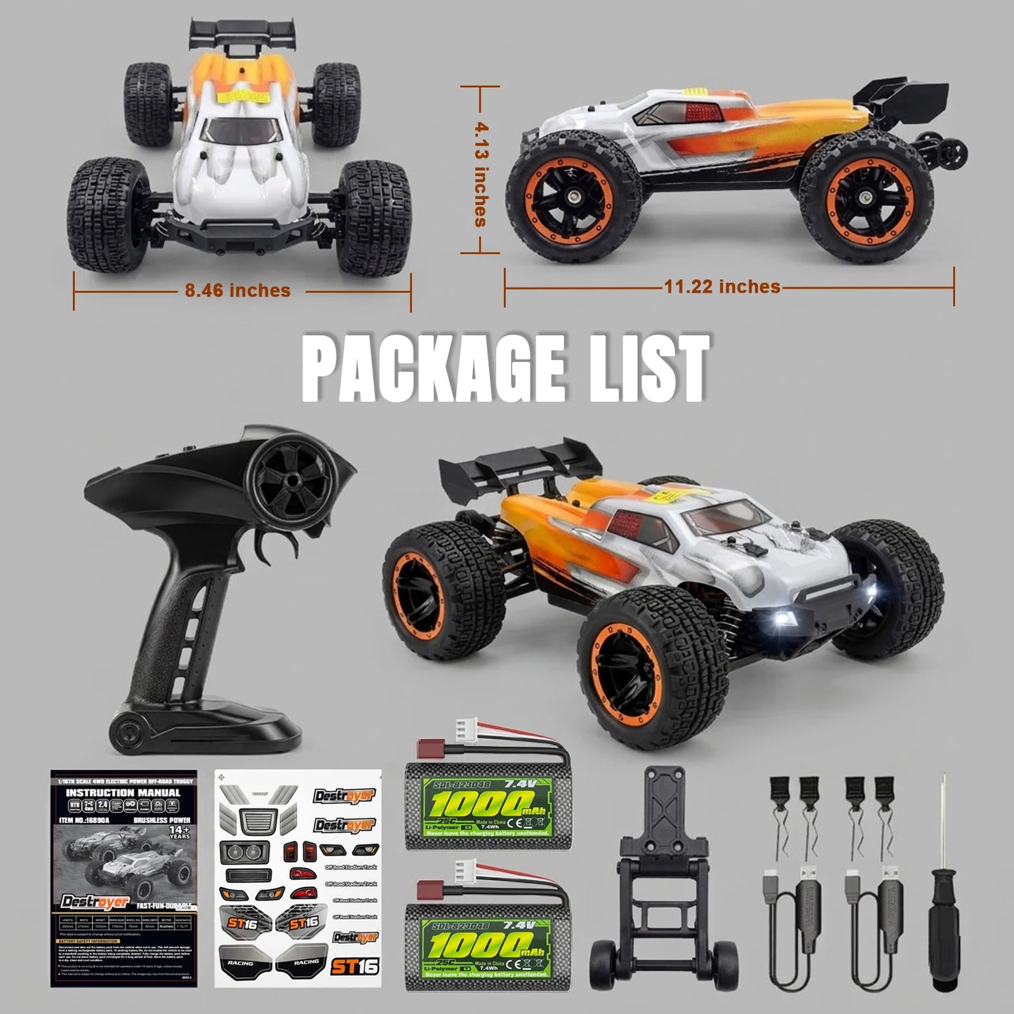 HAIBOXING 16890A 1:16 Brushless RC Truck, 4WD Off-Road